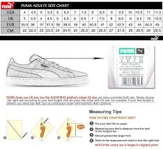 Puma Suede Platform Size Chart