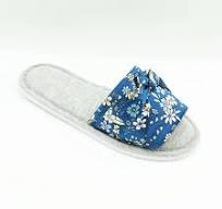 Printing Silk with Bowknot Jersey Lining House Slippers