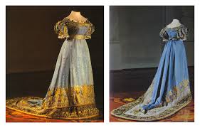 Black And Blue Or White And Gold Dress Explained 1820s Russian Court Dress From The Late Regency Period Location Unknown To Gogm Grand Ladies Gogm Court Dresses White Gold Dress Dresses