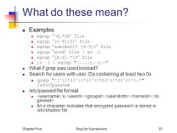 How to use grep to find occurrences of words from a dictionary file which have a given set of letters with the restriction that each letter occurs once and only once. System Programming Regular Expressions Regular Expressions Ppt Video Online Download