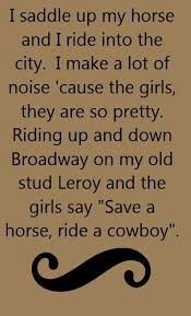 Big N Rich Save A Horse Ride A Cowboy Funny Songs Song Lyric Quotes Funny Song Lyrics