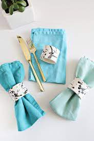 I didn't want to throw it away so i decided to build a small diy napkin holder with salt and pepper compartments. Diy Splatter Napkin Rings A Beautiful Mess