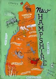Pin By Wendy Crabb On Cities States Countries New Hampshire Map Print Illustrated Map
