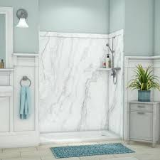 A wet room is essentially an area within the home where a shower is the main feature. Composite Shower Walls Surrounds Showers The Home Depot
