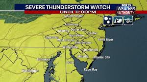 Thunderstorms are still in forecast. Severe Thunderstorm Watch Issued For Delaware Valley Lehigh Valley Until 11 P M