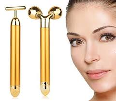 Amuliss 24k Gold Skin Care Face Massager 3d Roller Electric Depuffer Energy Beauty Bar Package Combination Face Products Skincare Gold Skin Beauty Bar
