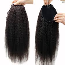How to clip in hair extensions. Eseewigs Kinky Straight Human Hair Ponytail Extensions Clip In Brazilian Remy Hair Bun Drawstring Natural Color 22 For Women Buy At The Price Of 60 13 In Aliexpress Com Imall Com