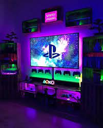 Imagine Having This Awesome Rgb Lights Behind Your Screen To Light Up Your Gaming Room That Would Be Game Room Decor Video Game Room Design Video Game Rooms