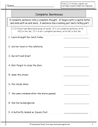 Completesentences2 Jpg 1275 1650 Paragraph Writing Worksheets Writing Worksheets Writing Sentences Worksheets