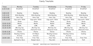 homeschool schedules examples from other homeschool families