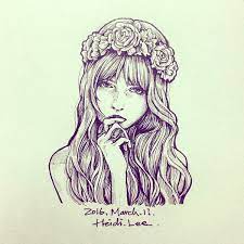15,361 pen and ink drawing premium high res photos. Crown Flowers Girl Art Illustration Drawing Painting Doodle Pen Ink Doodle Girl My Drawings Drawings