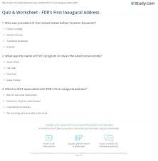 Guiding questions are not scored. Quiz Worksheet Fdr S First Inaugural Address Study Com