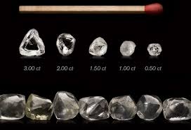 Rough Unpolished Diamonds In Different Carat Weights