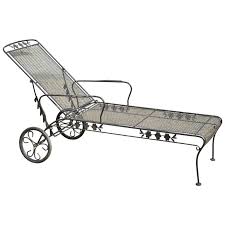 Outdoor metal chaise lounge with wheels. Black Iron Chaise Longues 18 For Sale On 1stdibs