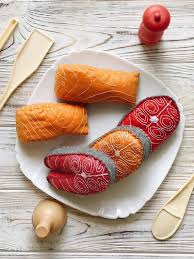 Salmon Steak Fish Steak Play Food Felt Food Play Kitchen Plush Toy Photo Props Baby Montessori Sensory Toys Waldorf Toys Filzen Kuchenzubehor Kinder Lachs
