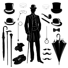 Man S Fashion Set Gentleman Hat Bowler Derby Top Hat Cylinder Men Dandy Hipster English British Victorian Gentleman Gentleman Logo Gentleman Style