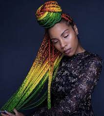 Colorful Braid Hairbox Braid Hairjumbo Braiding Hair Boxbraids Boxbraidshairstyles Boxbraidhair Braided Hairstyles Colored Braids Hair Styles