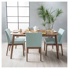 5pc Kwame 60 Dining Set Mint Natural Walnut Christopher Knight Home Solid Wood Dining Set Dining Room Sets Rectangle Dining Set