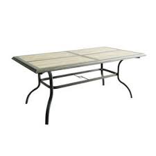 Garden Treasures Rollinsford 39 5 In W X 71 In L 6 Seat Bronze Aluminum Patio Dining Table With Tile Tabletop Lowes Com Patio Dining Table Dining Table Table