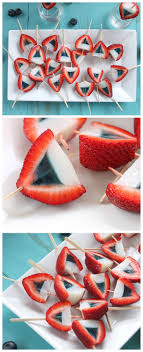 Red White And Blue Strawberry Jello Shots Recipe Edible Cocktails Strawberry Jello Shots Jello Shot Recipes