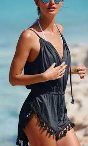 Victoria S Secret Tassel Fringe Romper Black Swimsuit Cover Up New M L Xl In 2020 Fashion Spring Break Outfit Clothes