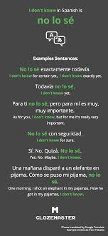 One Morning I Shot An Elephant In My Pajamas Meaning How To Say I Don T Know In Spanish Clozemaster