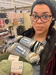 Knitting project with hobby lobby yarn