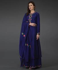 Princess Blue Kashmir Bagh Inspired Suit In 2020 Dress Patterns Pure Georgette Sarees Indian Outfits