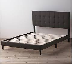 Brookside ava cream king upholstered platform bed with slats. Brookside Cara Square Tufted Upholstered Bed Full Qvc Com