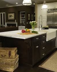 Farm Sink And Modern Kitchen Dark Wood Kitchen Island With Farmhouse Sink Traditional Kit Trendy Farmhouse Kitchen Wood Kitchen Island Dark Wood Kitchens