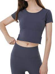 Maybe you would like to learn more about one of these? Workout Tops For Women Exercise Short Sleeve Sports Yoga Shirts Exposed Navel Athletic Tank Tops Gym Clothes Shirts Women Fcteutonia05 De