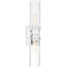 Complement your contemporary ensemble, and add a warm light to your space, with this lovely wall sconce. Possini Euro Design Modern Industrial Wall Light Sconce Chrome Hardwired 22 1 2 High 2 Light Fixture Clear Glass Bathroom Hallway Target