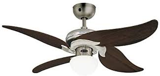 Fanimation dual ceiling fans, troposair metropolitan, minka aire gyro & more. Westinghouse Ceiling Fans 72368 Jasmine One Light 105 Cm Four Blade Indoor Ceiling Fan Dark Pewter Chrome Finish With Mushroom Glass Buy Online At Best Price In Uae Amazon Ae