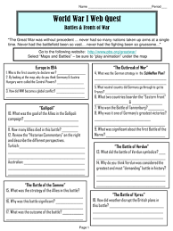 World War I Webquest Battles And Fronts World History World War World War I World War One