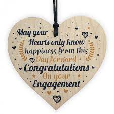 These funny engagement card wishes are perfect for a more playful approach: Engagement Congratulations Gift Handmade Wood Heart Wedding Gift