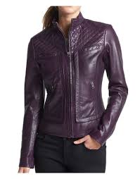 Black And Purple Motorcycle Jacket Quilted Design Biker Womens Purple Leather Jacket Ujackets Purple Leather Jacket Leather Jackets Women Jackets For Women