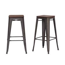 A clean simple design using planked pine and metal. Stylewell Finwick Matte Gunmetal Gray Metal Backless Bar Stool With Wood Seat Set Of 2 16 93 In W X 29 53 In H Sw801 30 Gmm The Home Depot