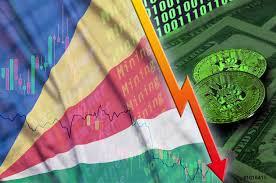 Mehrfarbige flaggen, flag banner pennon ammer, farbe cartoon dreieck ziehen flagge, amerikanische flagge. Seychellen Flagge Und Fallender Trend Der Kryptowahrung Mit Zwei Foto Vorratig Crushpixel