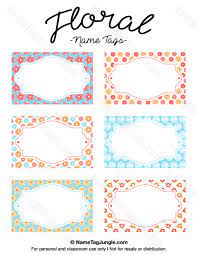 Free Printable Floral Name Tags The Template Can Also Be Used For Creating Items Like Labels And Plac Printable Tags Template Name Tag Templates Tag Templates