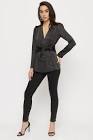 BELTED SATIN BLAZER Dynamite