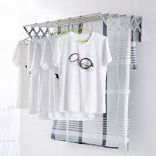 Wall mounted broom and mop holder heavy duty broom hanger storage rack organizer clips clamp for laundry garden garage kitchen. Clothes Hanger Space Saver Clothes Rack Stainless Steel Wall Mounted Laundry Folding Clothes Drying Rack Hangers For Clothes Drying Racks Aliexpress