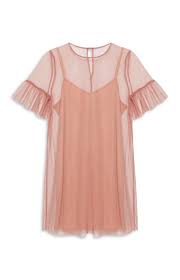 Primark Blush Mesh Fluted Sleeve Dress Fashion Fashion Outfits Fashion Dresses