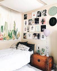 A desk right under a bed is a space saving solution that also looks cozy (via @lightcloudblog). Wall Decor Wall Art Gallery Wall Home Decor Diy Home Decor On A Budget Apartment College Apartment Decor Apartment Decorating On A Budget Apartment Decor