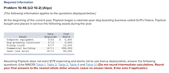 Solved Required Information Problem 10 46 Lo 10 2 Algo Chegg Com