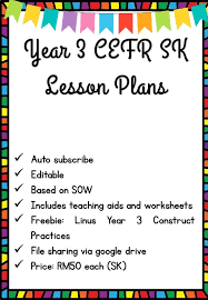 The robot 10 lesson plans with worksheets. English Kssr Year 3 Cefr Lesson Plans Sk Limited Facebook