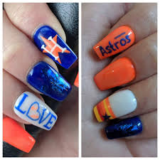 Houston Astros Nails Baseball Nail Designs Nails How To Do Nails