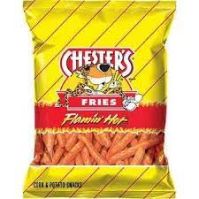 Chester Fries Chips Flamin Hot 1 75 Oz 64 Ct 112 Oz In 2021 Potato Snacks Hot Corn Snacks