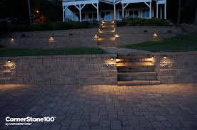Retaining Wall Hardscape Lighting Cornerstone Wall Solutions