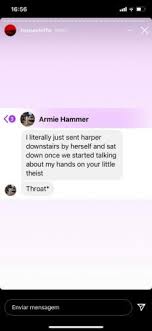 Keep scrolling for more details. Armie Hammer Charged With Cannibalism And Rape Alleged Victim Shares Photos And Messages Designer Women