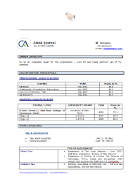 Fes desires to hire an. Example Template Of An Experienced Chartered Accountant Resume With Great Job Profile And Career Objective Good Cv Accountant Resume Resume Format For Freshers